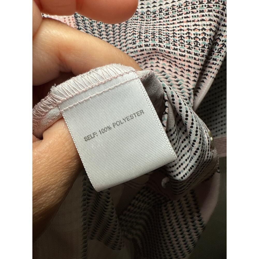 Rose + Olive Button Down Patchwork Geometric Ligh… - image 3